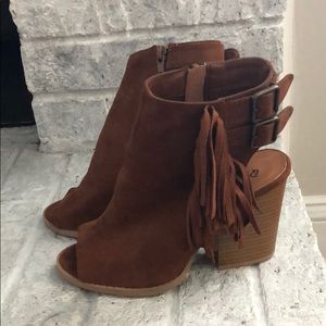Brown Tassel Booties